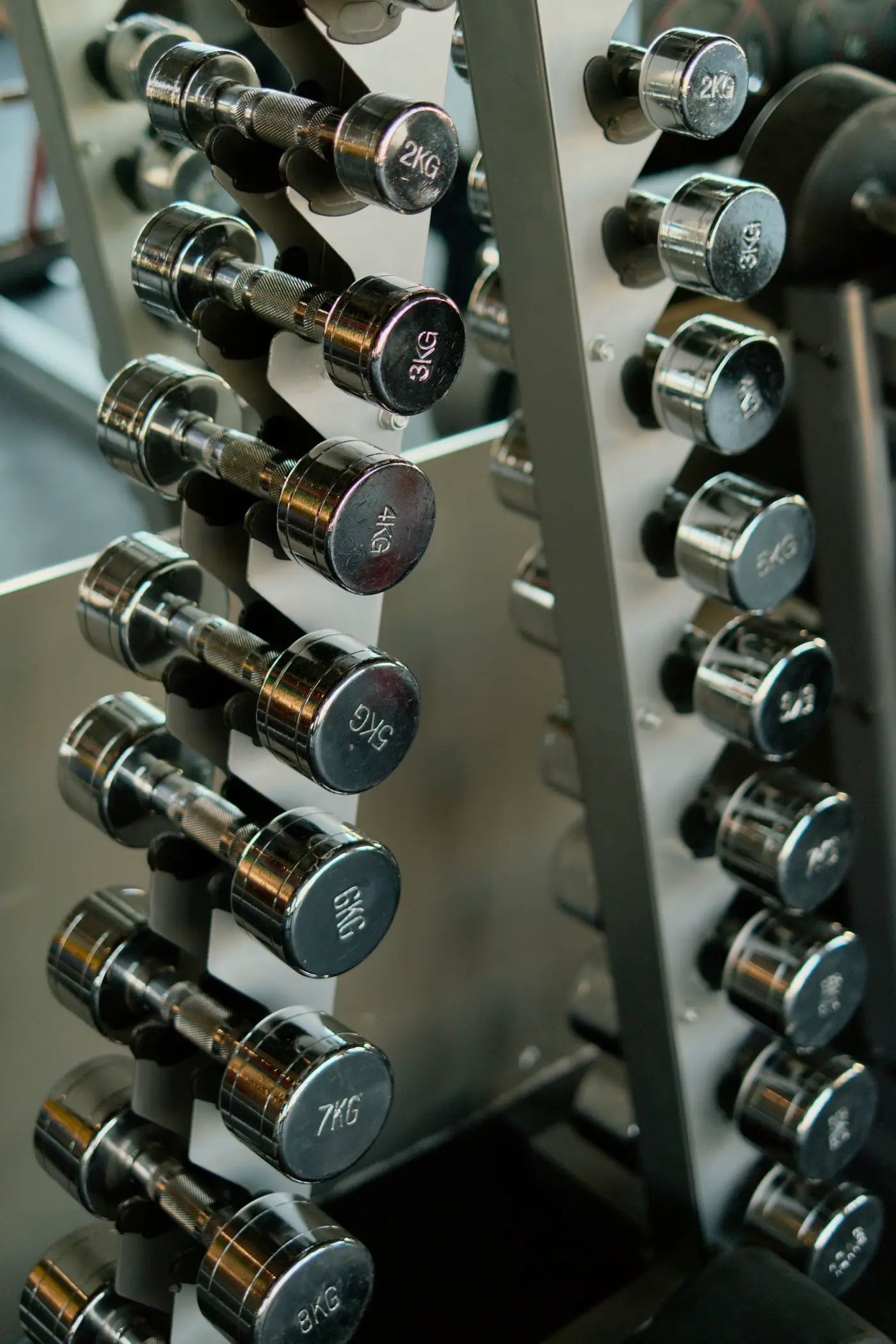 Chrome dumbbells
