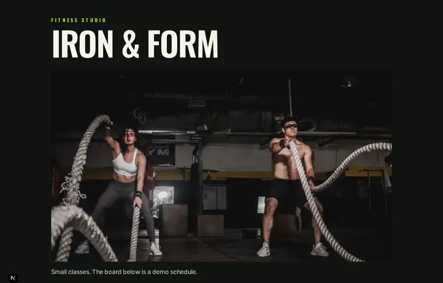 Iron & Form sample, Home