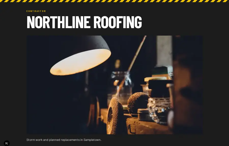 Northline Roofing sample, Home