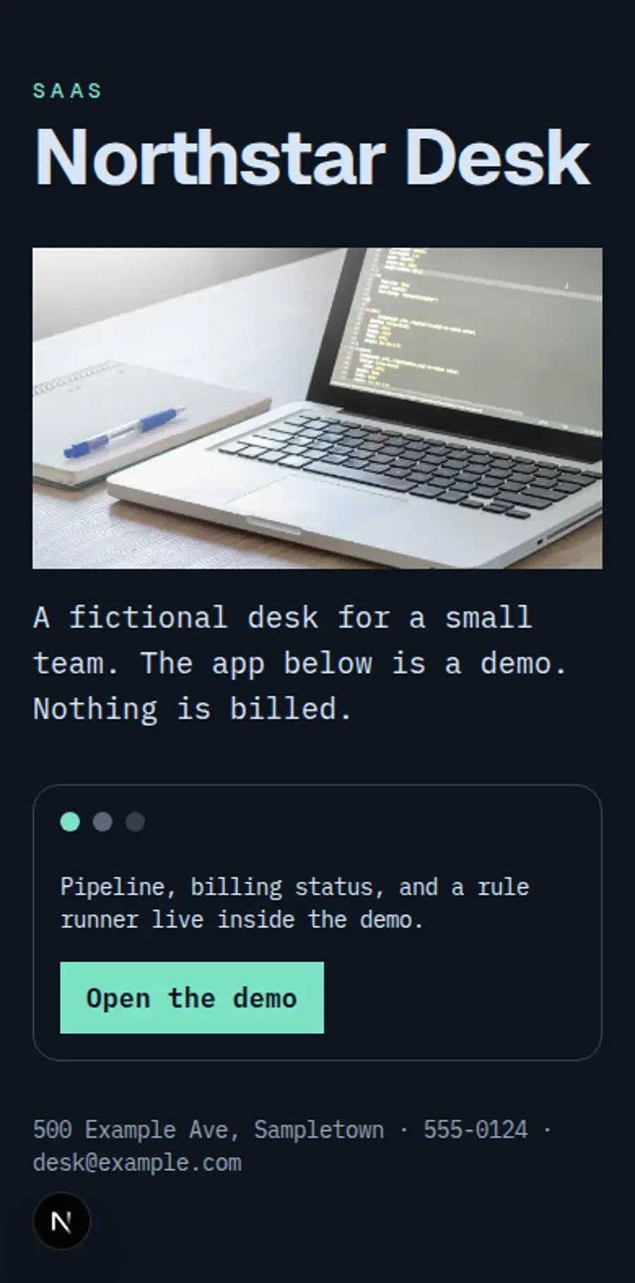 Northstar Desk sample, Phone