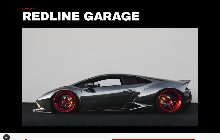 Redline Garage sample, Home
