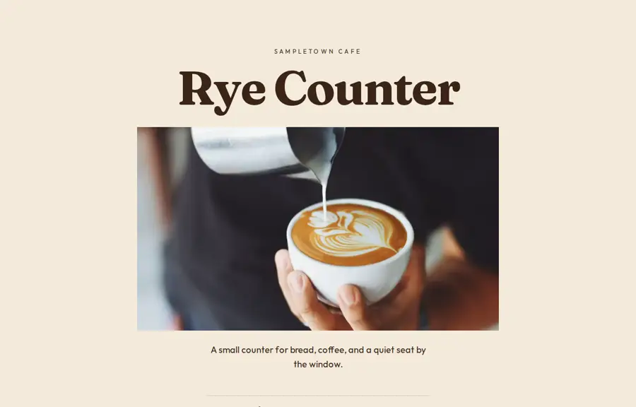 Rye Counter sample, Home