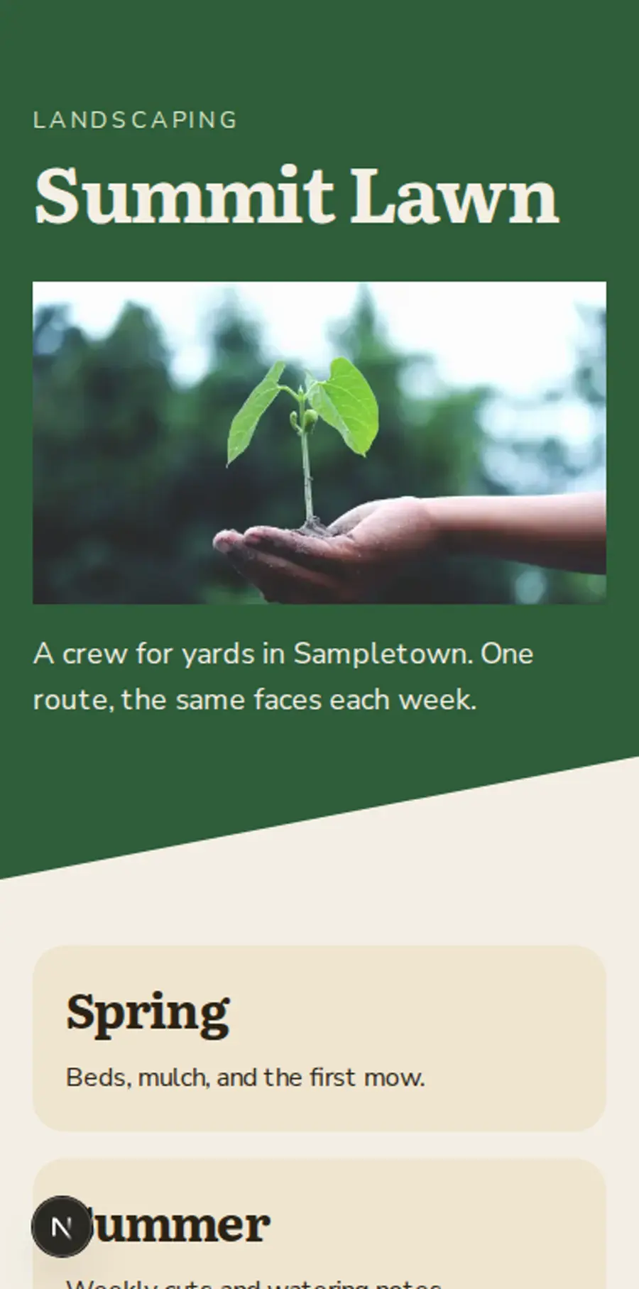 Summit Lawn sample, Phone